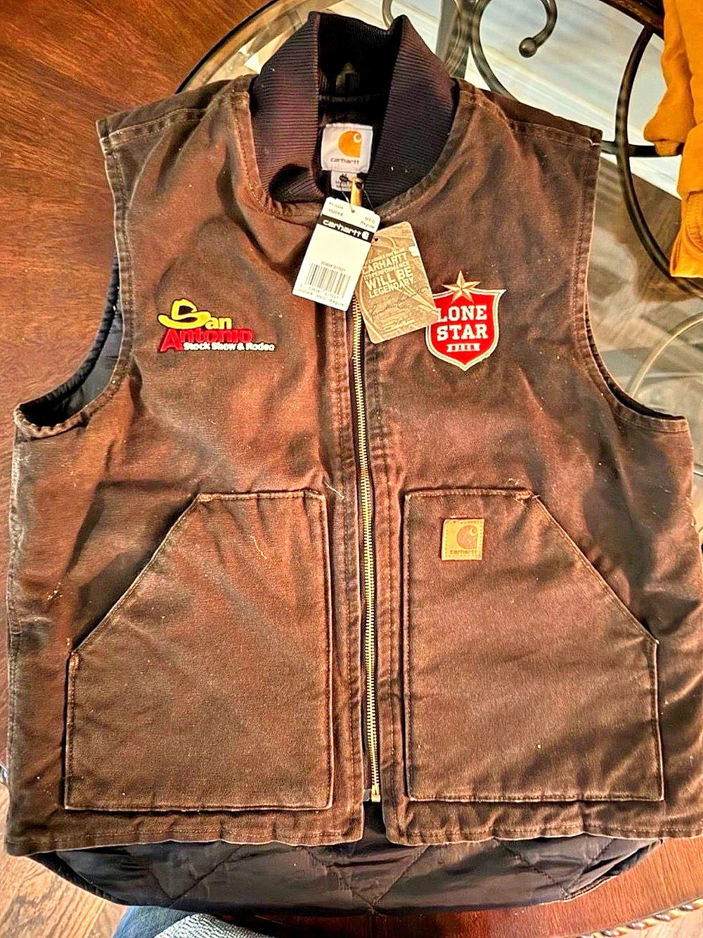 NWT Vintage Carhartt V02 DKB Vest - San Antonio Rodeo & Lone Star Beer - Men's M